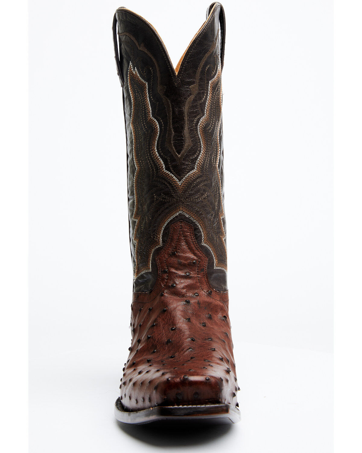 Image #4 - El Dorado Men's Exotic Full-Quill Ostrich Skin Western Boots - Square Toe, Chocolate, hi-res