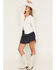 Image #1 - Wishlist Women's Plaid Print Mini Skirt, Navy, hi-res