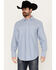 Image #1 - Resistol Men's Quest Striped Long Sleeve Button-Down Western Shirt, Blue, hi-res