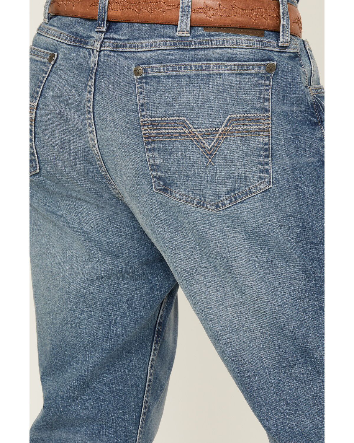 Image #4 - Wrangler 20X Men's 42MWX Sedgefield Light Wash Vintage Bootcut Stretch Denim Jeans - Tall, Light Wash, hi-res