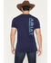Image #4 - Ariat Men's Vertical Logo Short Sleeve Graphic T-Shirt, Blue, hi-res