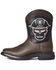 Ariat Youth Boys' Workhog Skull Western Boots - Square Toe, Brown, hi-res