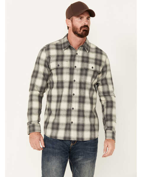 Brothers & Sons Men's Stewart Everyday Plaid Print Long Sleeve Button-Down Flannel Shirt, Grey, hi-res