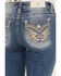 Image #2 - Miss Me Women's Medium Wash Mid Rise Wing Pocket 34" Bootcut Stretch Denim Jeans, Medium Wash, hi-res