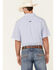 Panhandle Men's Performance Geo Print Short Sleeve Button Down Western Shirt , Blue, hi-res