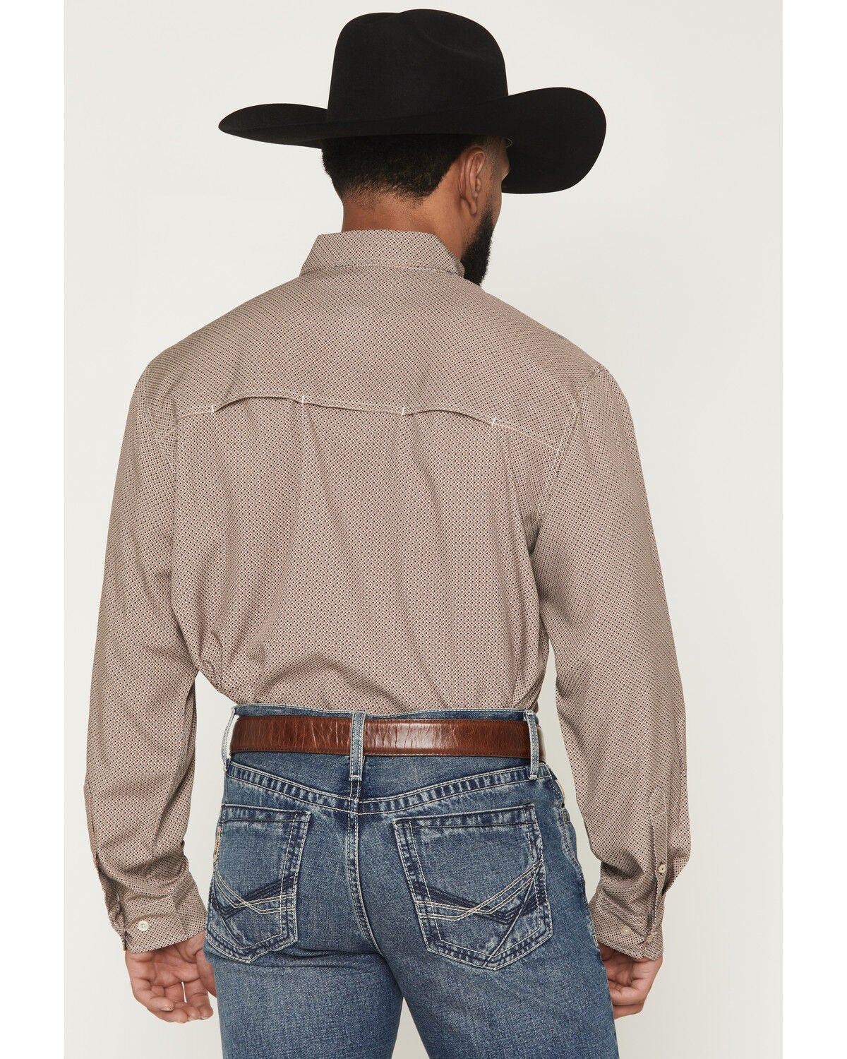 Image #4 - Cinch Men's AF Geo Print Long Sleeve Button-Down Stretch Western Shirt, Brown, hi-res