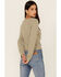 Wild Moss Women's Long Sleeve Super Soft Button Cinch Front Knit Top , Olive, hi-res