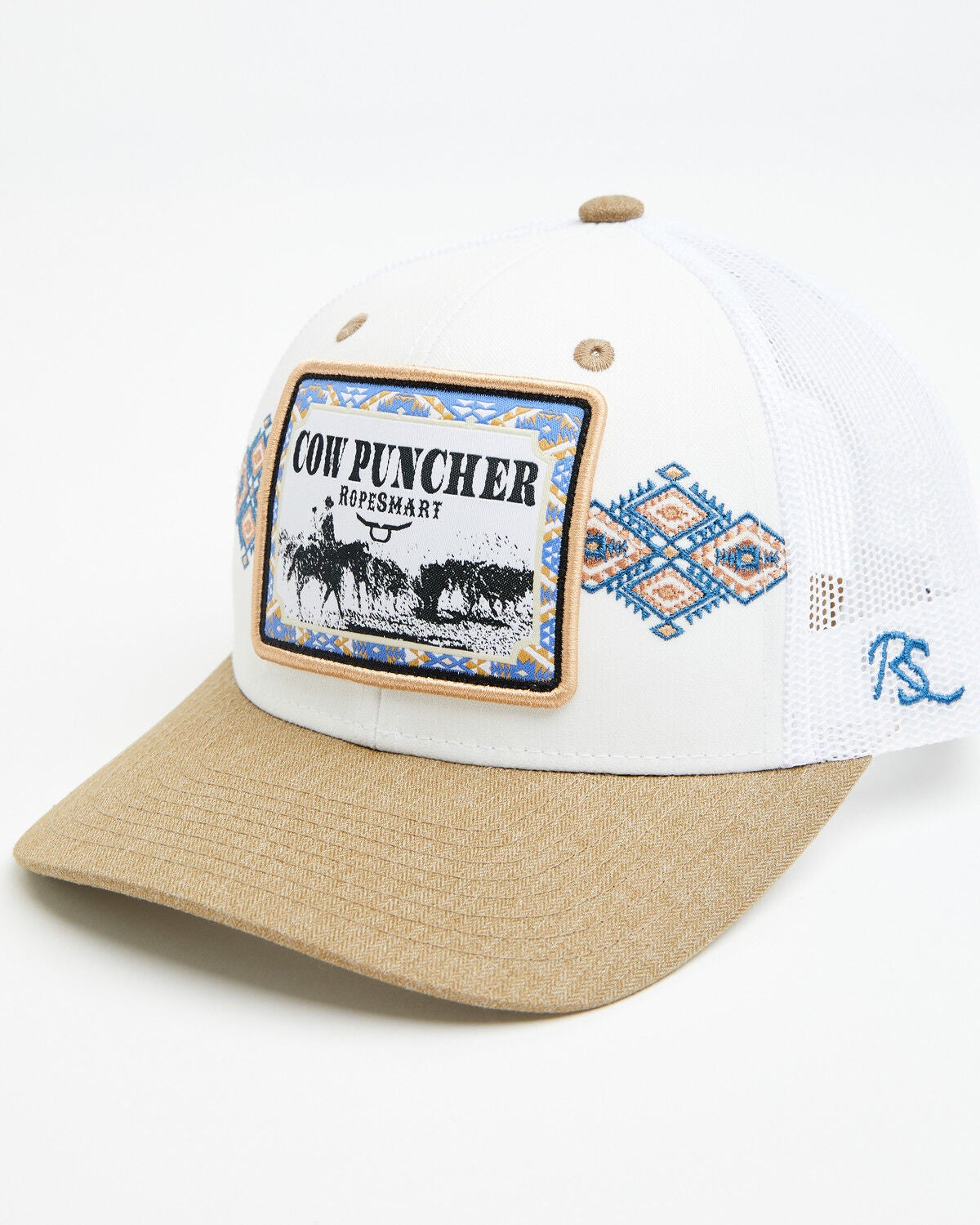 Image #1 - RopeSmart Men's Cow Puncher Ball Cap, White, hi-res