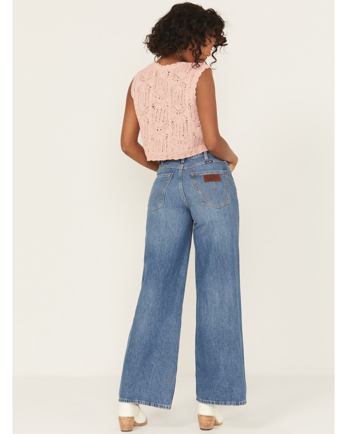Product Name:  Wrangler Retro Women's Yvette Medium Wash High Rise Wide Leg Denim Jeans