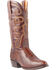 Image #1 - El Dorado Men's Handmade Ostrich Leg Brass Western Boots - Medium Toe, Bronze, hi-res