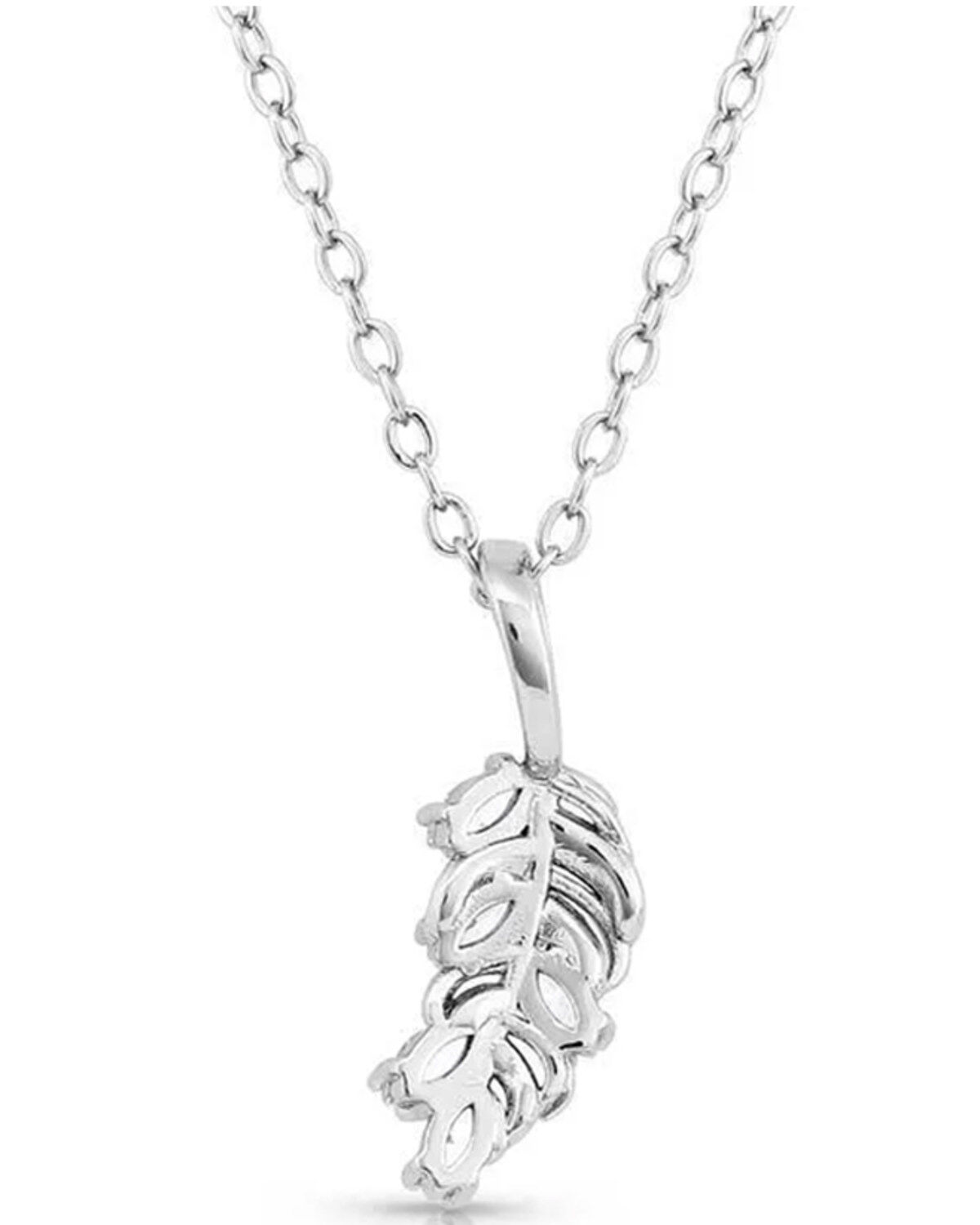 Image #2 - Montana Silversmiths Women's Bridgerton Feather Necklace, Silver, hi-res