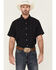 Panhandle Men's Performance Paisley Print Short Sleeve Button Down Western Shirt , Charcoal, hi-res