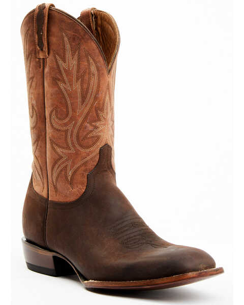 Lucchese Men's Gordon Western Boots - Wide Square Toe, Chocolate, hi-res