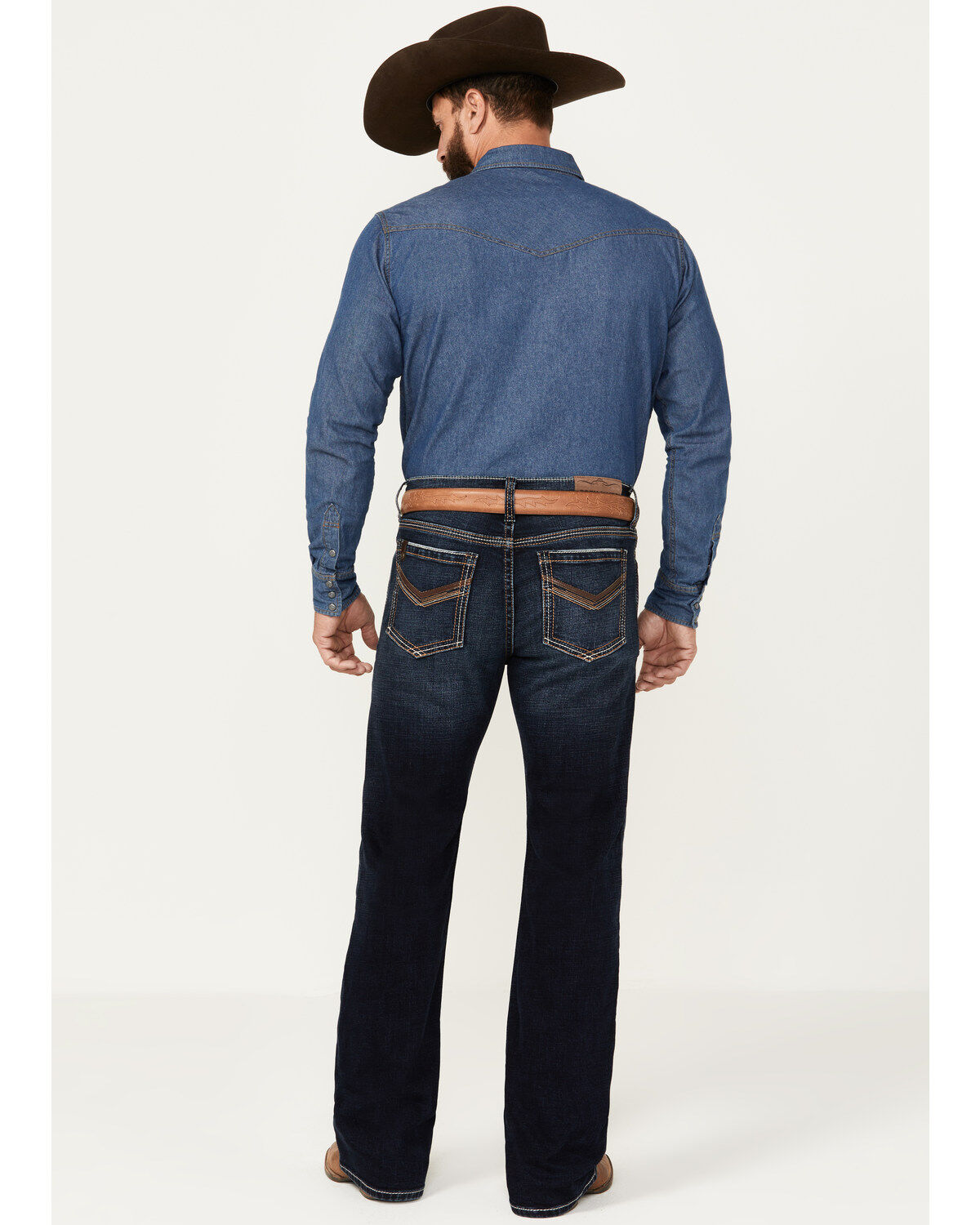Image #3 - Cody James Men's Palomino Dark Wash Relaxed Bootcut Stretch Denim Jeans, Dark Wash, hi-res