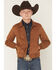 Image #1 - Cody James Boys' Harrington Faux Suede Bomber Jacket, Lt Brown, hi-res