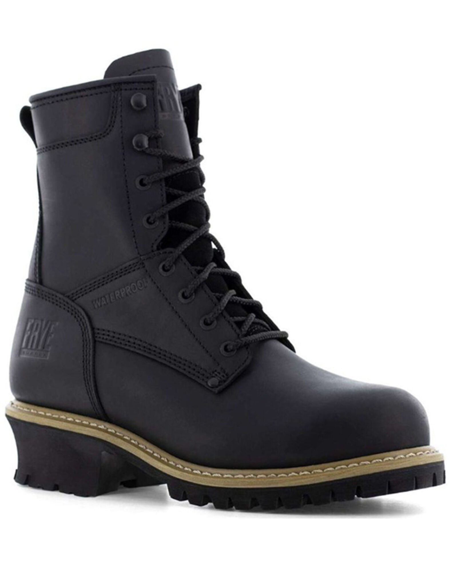 Product Name Frye Men s 8 Lace Up Waterproof Logger Work Boots Steel Toe