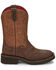 Justin Women's Starlina Western Boots - Broad Square Toe, Brown, hi-res