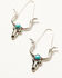 Image #2 - Shyanne Women's Dakota Silver & Turquoise Longhorn Hoop Earrings, Silver, hi-res
