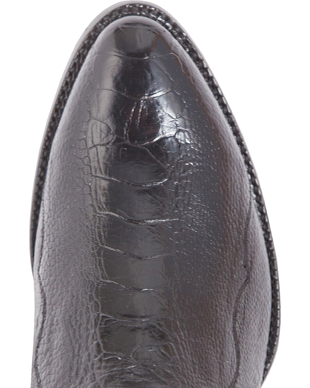 Image #6 - El Dorado Men's Handmade Ostrich Leg Western Boots - Round Toe, Black, hi-res