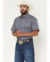 Image #1 - Ely Walker Men's Floral Print Short Sleeve Pearl Snap Western Shirt, Navy, hi-res