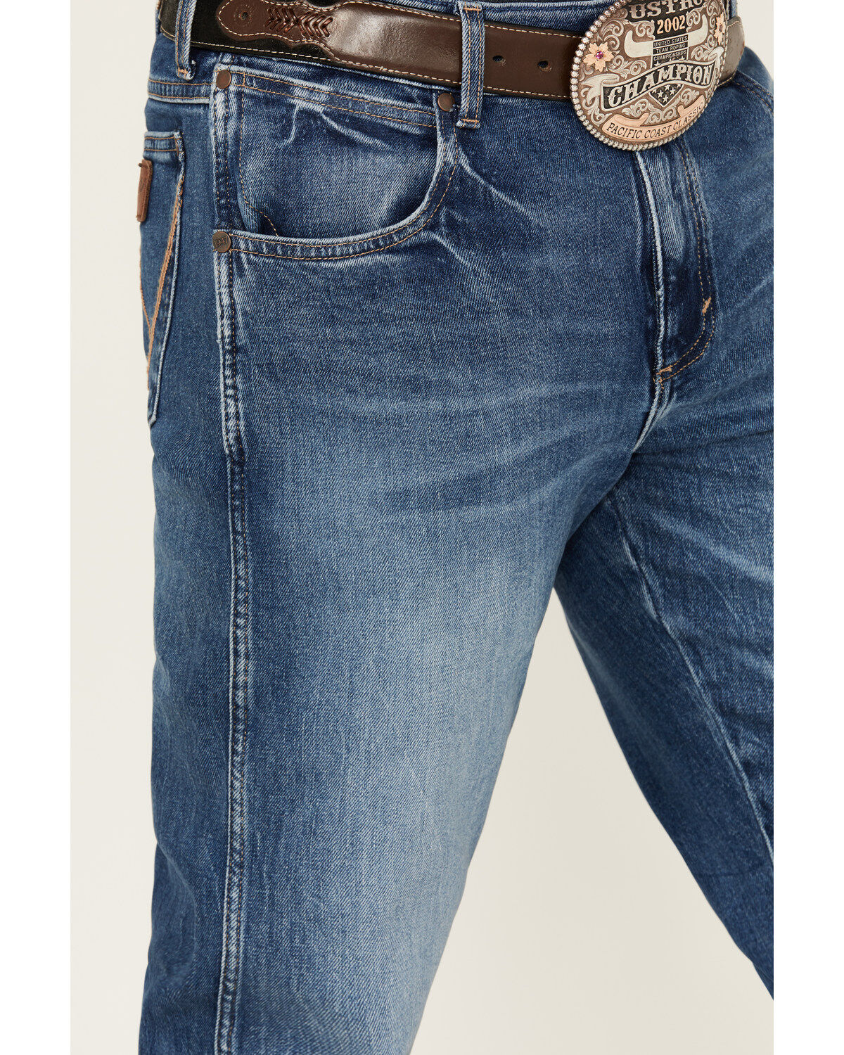 Image #2 - Wrangler Retro Men's Blaze Medium Wash Slim Bootcut Stretch Denim Jeans, Medium Wash, hi-res