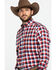 Image #3 - Ariat Men's Elzerman Performance Flannel Long Sleeve Western Shirt, Burgundy, hi-res