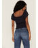 Image #4 - Patrons of Peace Women's Hyland Knit Top, Navy, hi-res