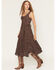 Image #2 - Scully Women's Lace-Up Jacquard Midi Dress, Brown, hi-res