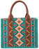 Image #2 - Wrangler Women's Southwestern Print Small Canvas Crossbody Bag, Turquoise, hi-res