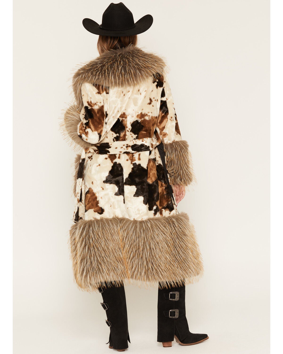 Image #4 - Azalea Wang Women's Brynna Cow Print Faux Fur Coat, Cow Print, hi-res