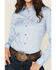 Image #3 - Shyanne Women's Solid Long Sleeve Button-Down Stretch Riding Shirt, Light Blue, hi-res