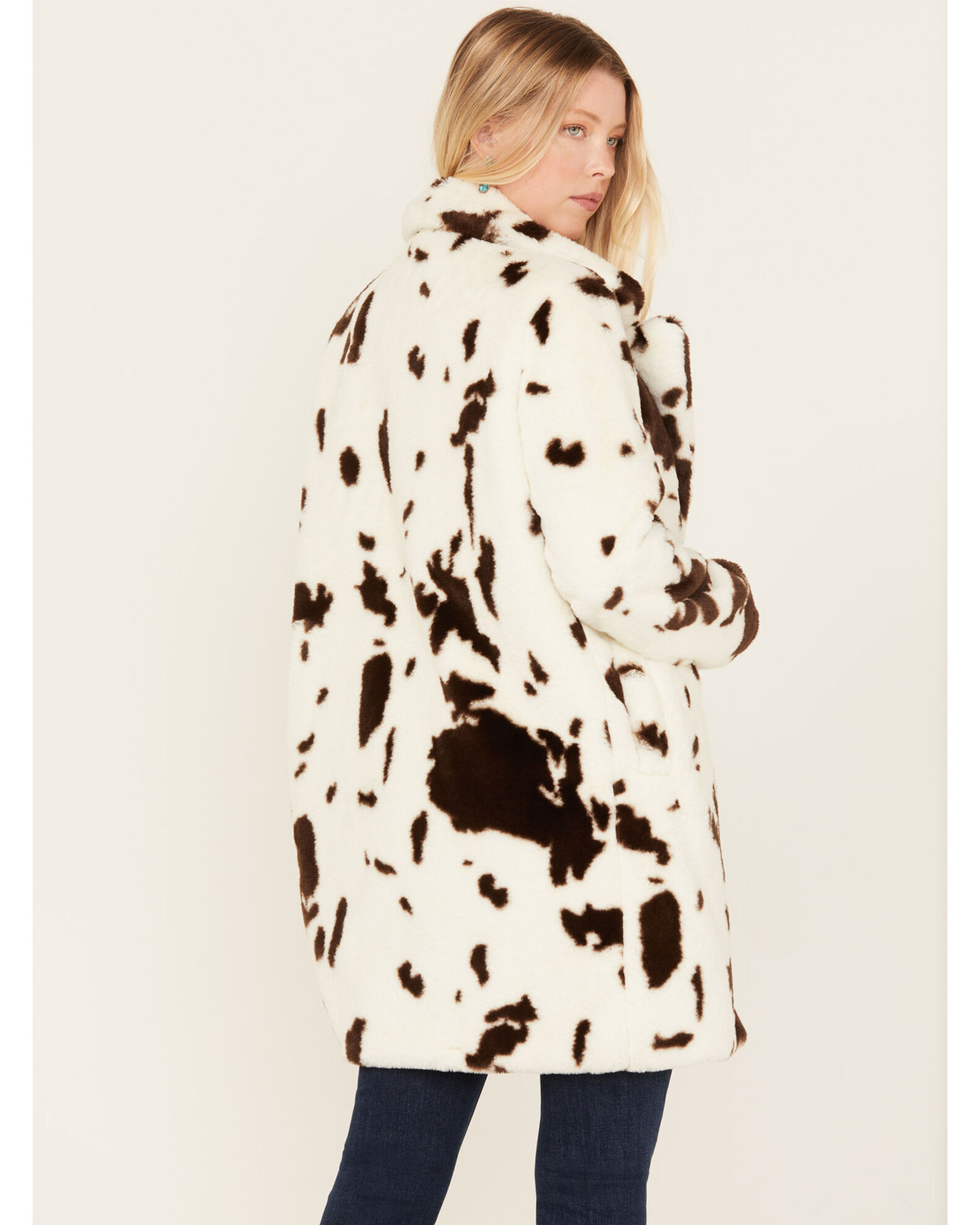 Cow faux clearance fur coat
