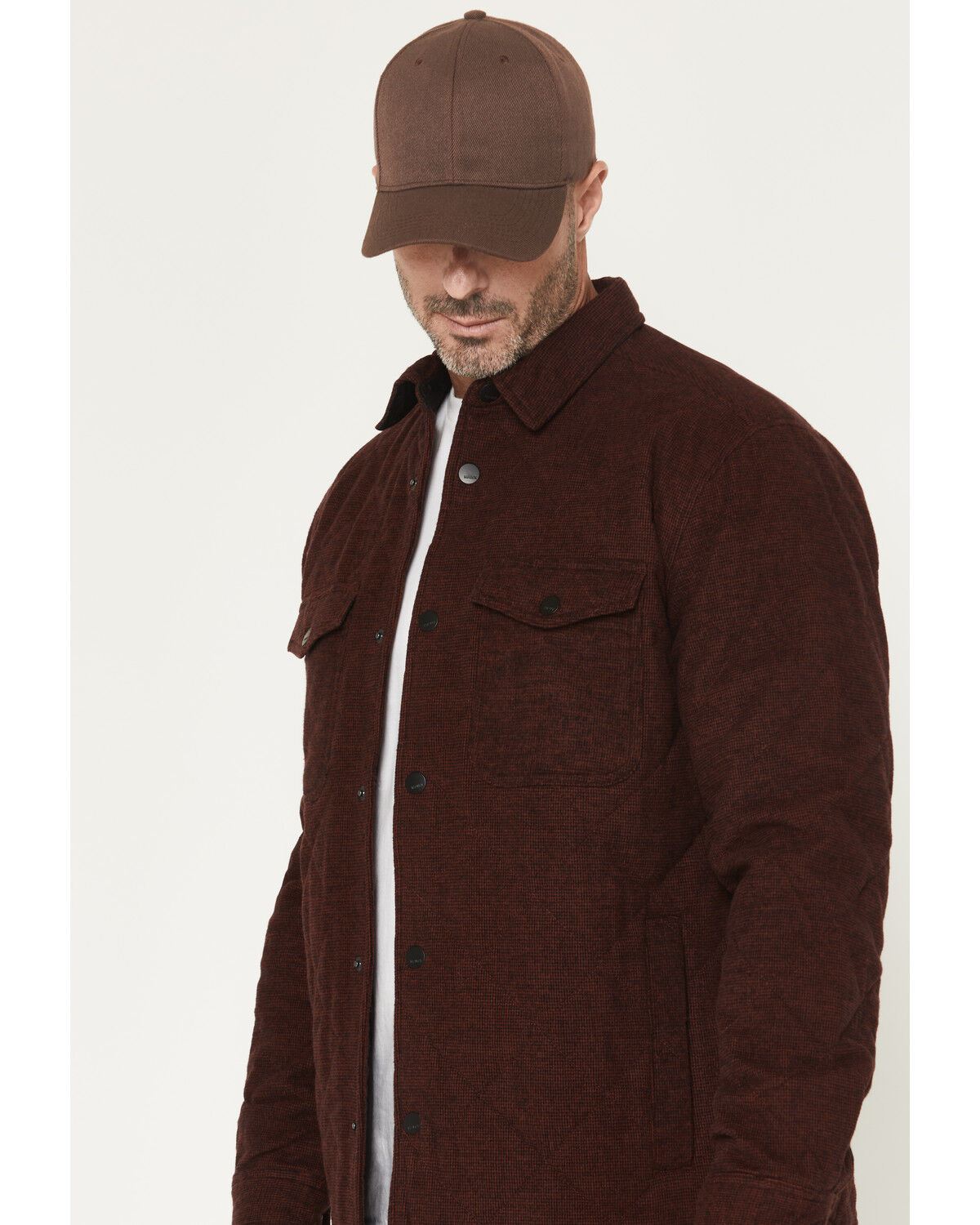 Image #2 - Hawx Men's Shale Plaid Print Shirt Jacket, Wine, hi-res