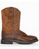 Image #3 - Cody James® Men's Broad Square Toe Western Work Boots, Brown, hi-res