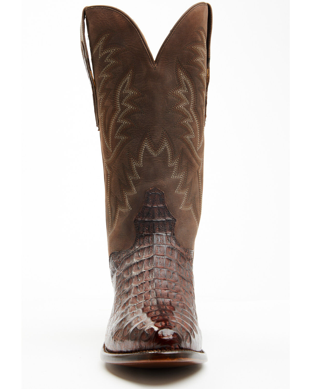 Image #4 - El Dorado Men's Exotic Caiman Western Boots - Round Toe, Brass, hi-res