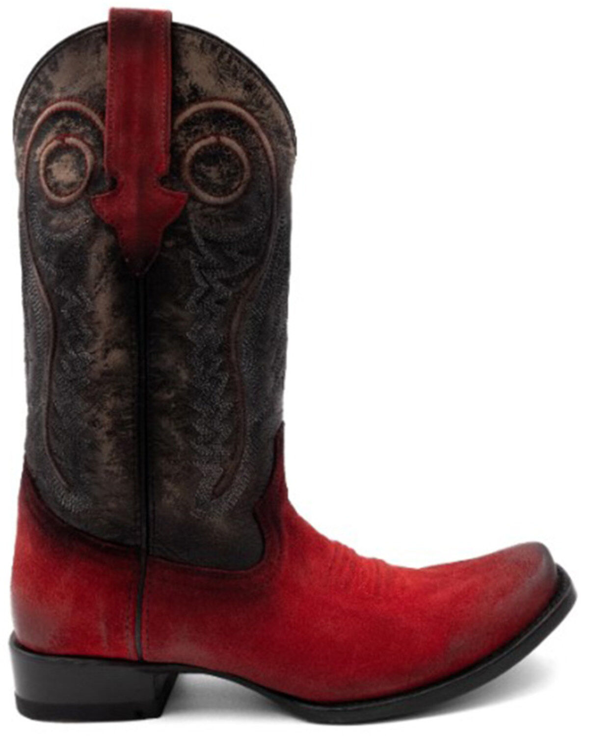 Image #2 - Ferrini Men's Roughrider Western Boots - Square Toe, Red, hi-res