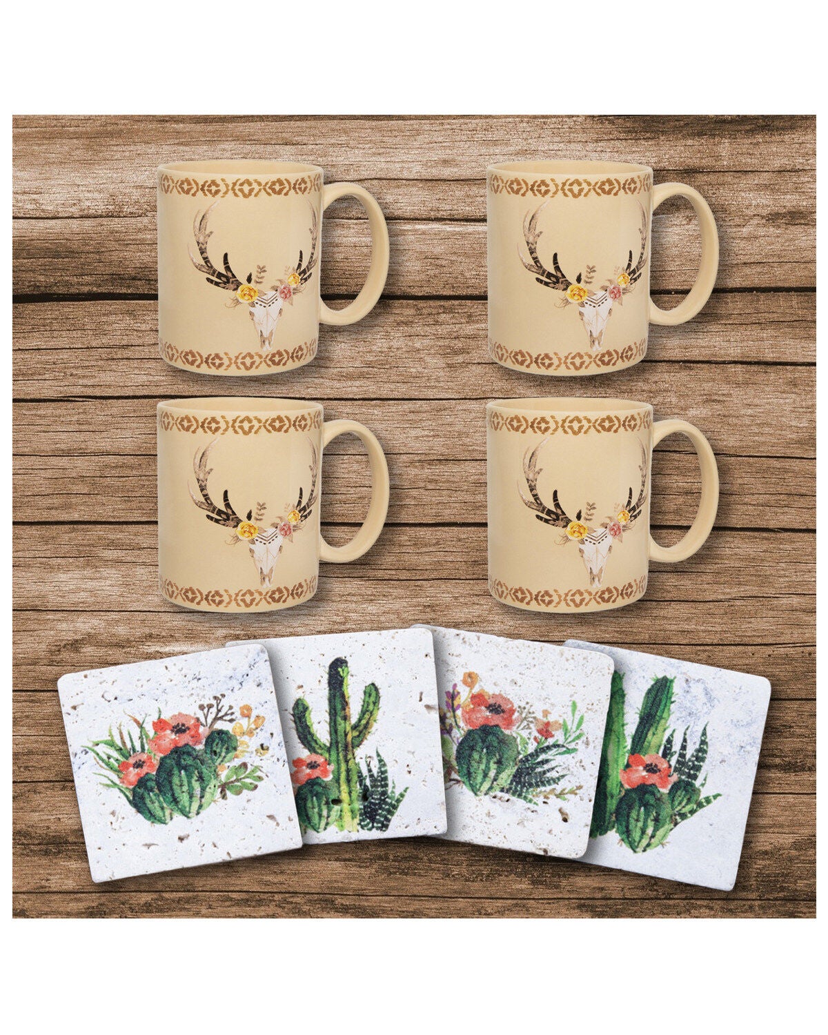 HiEnd Accents Desert Skull & Cactus Mug Set, Multi, hi-res