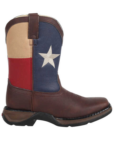 Image #2 - Durango Boys' Texas Flag Western Boots - Square Toe, Brown, hi-res