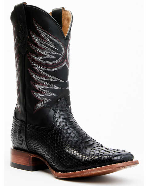 Image #1 - Cody James Men's Matte Python Exotic Western Boots - Broad Square Toe , Black, hi-res