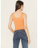 Image #4 - Rock & Roll Denim Women's Floral Jacquard Tank Top, Orange, hi-res