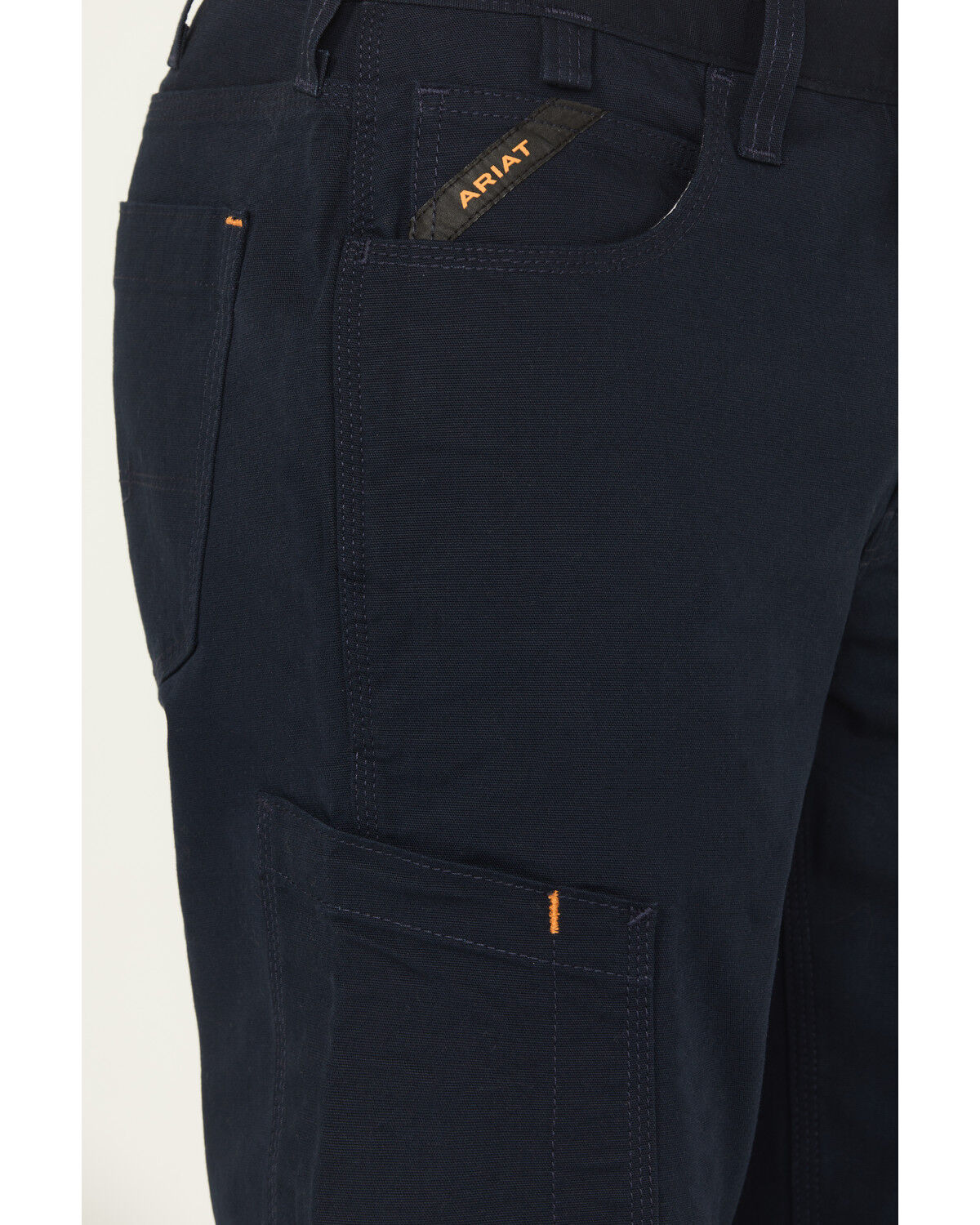 Image #2 - Ariat Men's Rebar M4 Made Tough Durastretch Straight Canvas Pants, Navy, hi-res