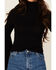 Image #3 - Shyanne Women's Mock Neck Long Bell Sleeve Top, Black, hi-res