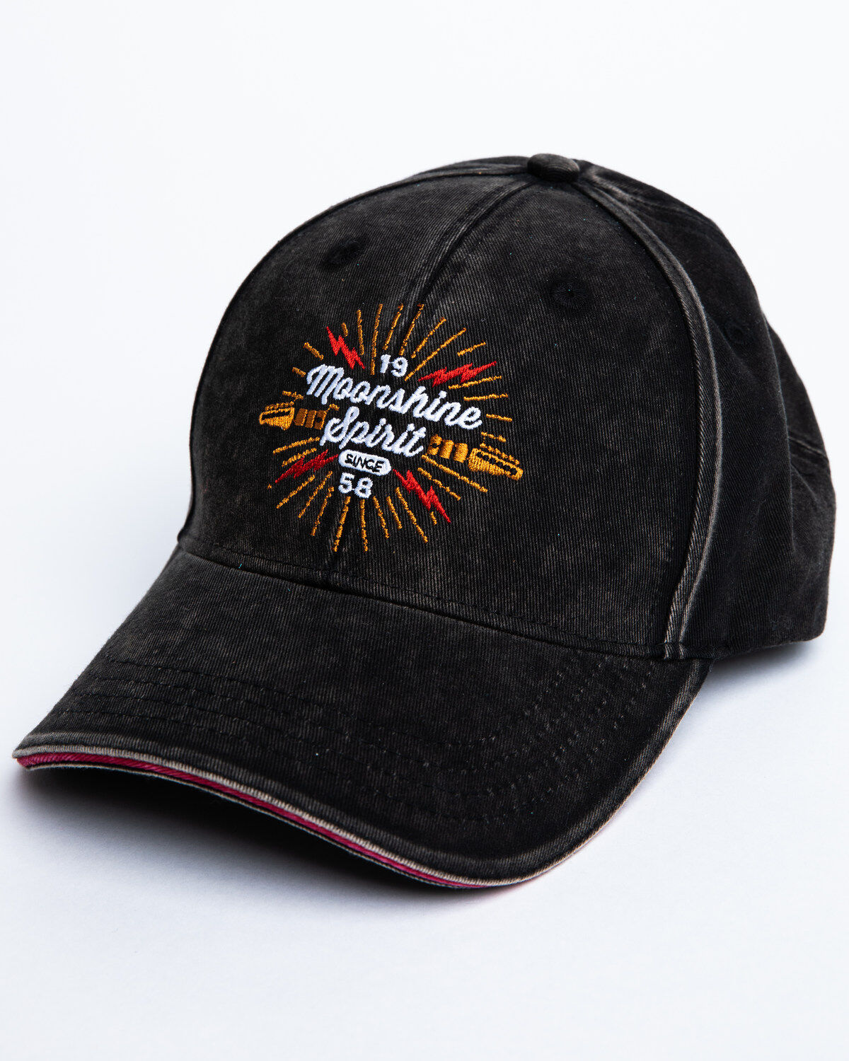 Image #1 - Moonshine Spirit Men's Electric Embroidered Ball Cap, Black, hi-res