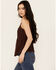 Image #2 - Idyllwind Women's Spruce Criss Cross Front Embellished Tank, Dark Brown, hi-res