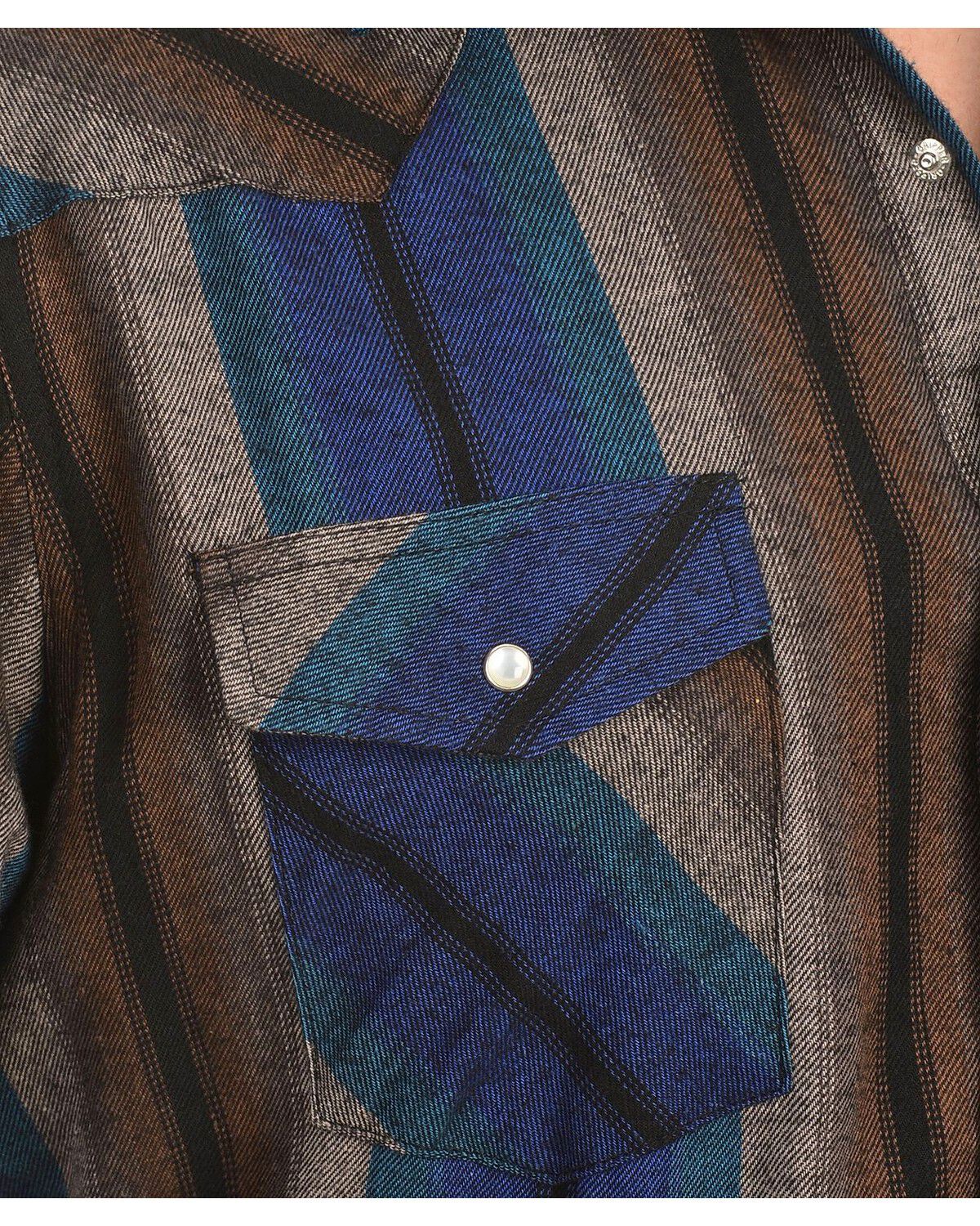 Image #2 - Wrangler Assorted Striped 4.5 oz. Flannel Long Sleeve Shirts, Stripe, hi-res