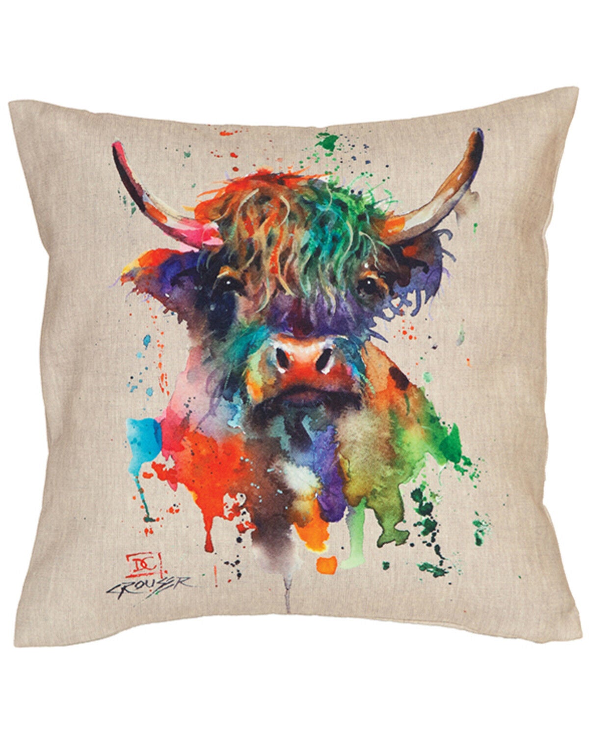 Carstens Home Highland Cow Outdoor Pillow, Multi, hi-res