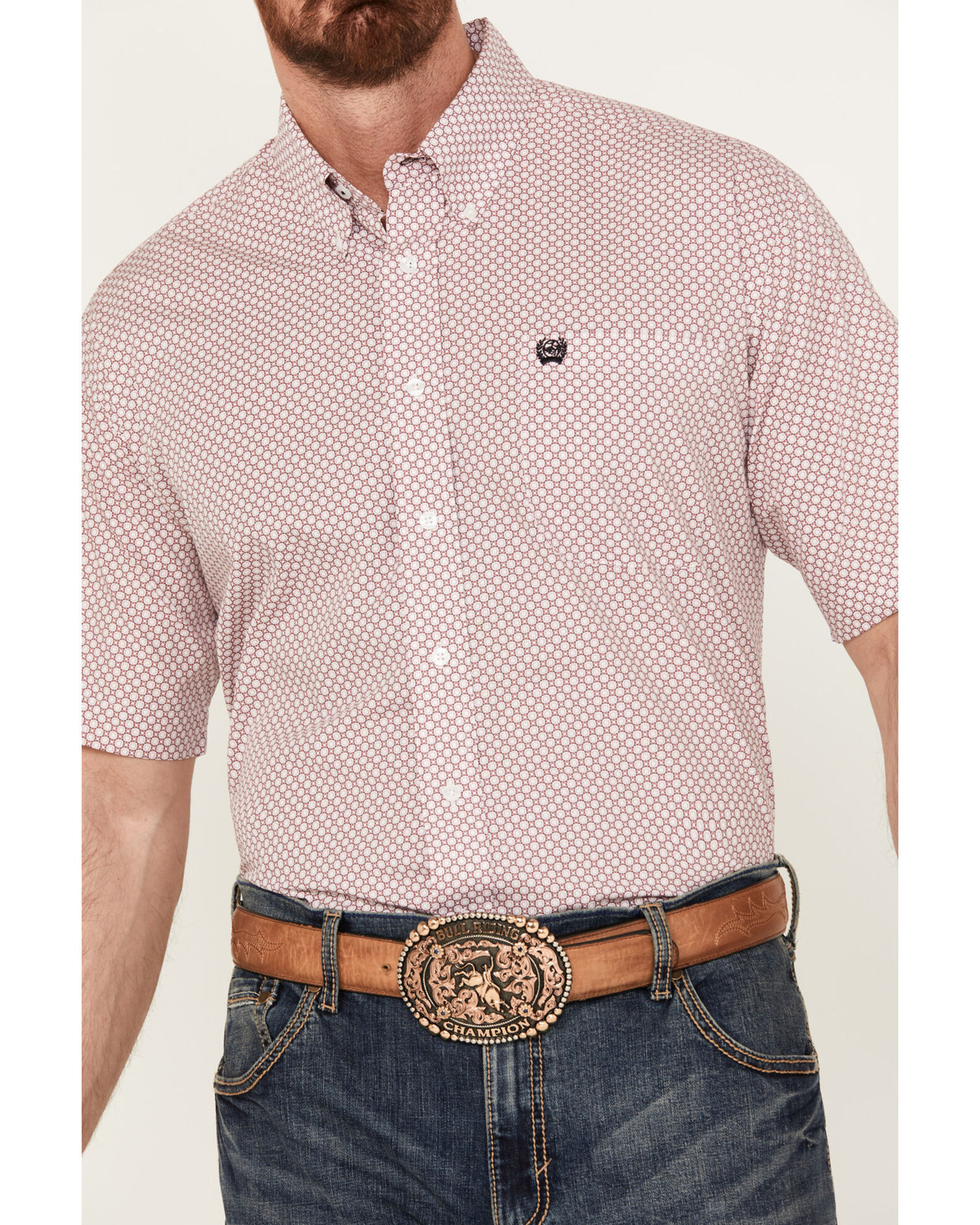 Cinch Men's Geo Print Short Sleeve Button Down Western Shirt