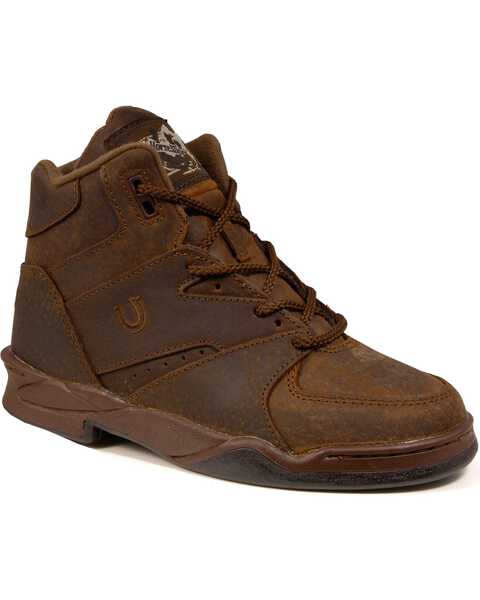 Roper Men's Athletic HorseShoes Western Boots, Tan, hi-res