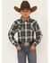 Image #1 - Cody James Boys' Plaid Print Long Sleeve Snap Western Flannel Shirt, Tan, hi-res
