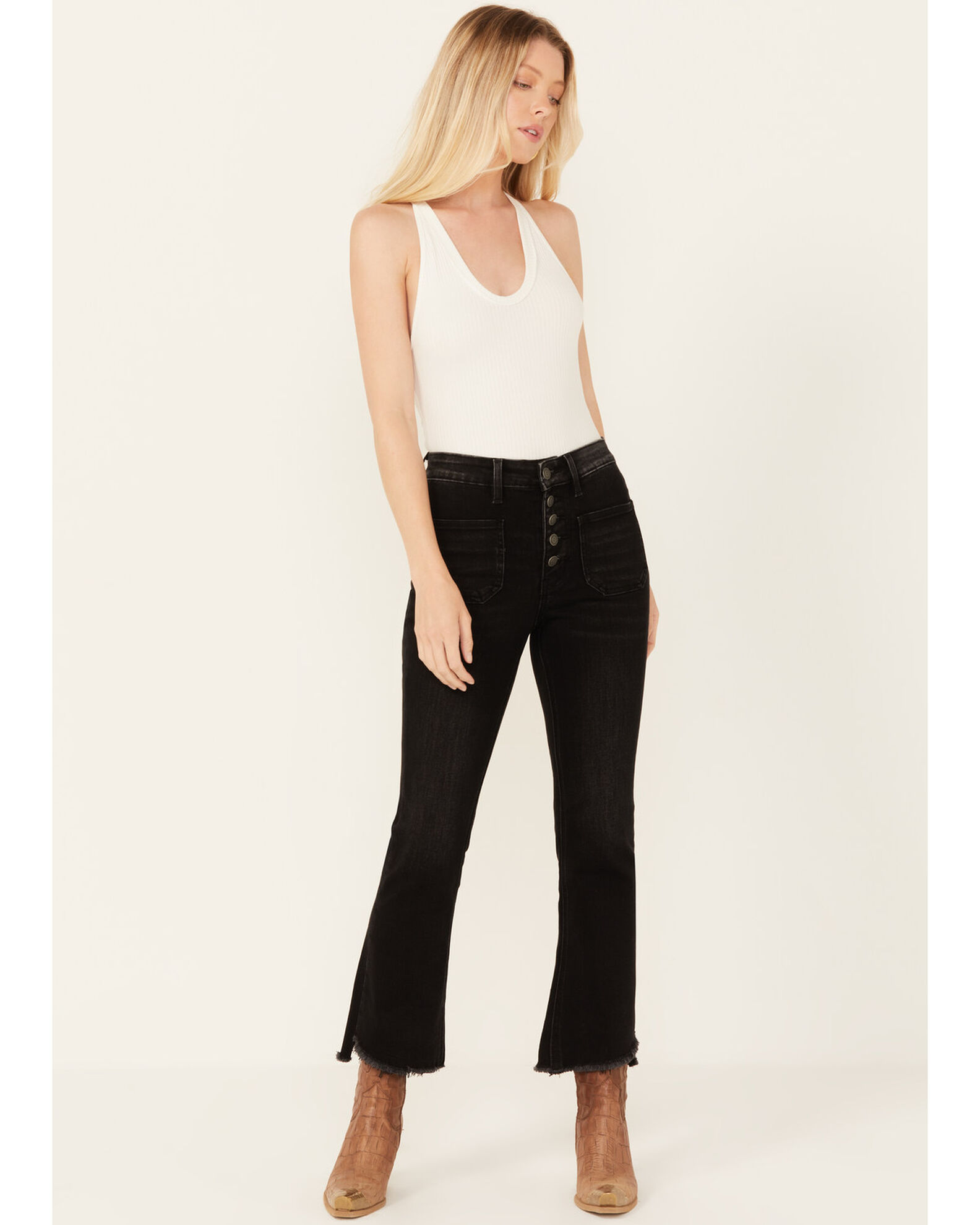 Flying monkey cropped flare jeans discount
